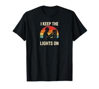 I Keep The Lights On Retro Electrician Keepsake Vintage Tees Camiseta
