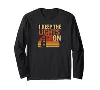 I Keep The Lights On Retro Electrician Keepsake Vintage Tees Manga Larga