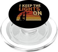 I Keep The Lights On Retro Electrician Keepsake Vintage Tees PopSockets PopGrip para MagSafe