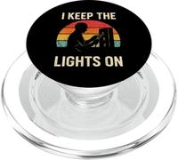 I Keep The Lights On Retro Electrician Keepsake Vintage Tees PopSockets PopGrip para MagSafe