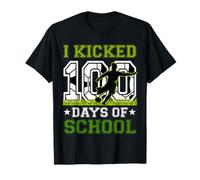 I Kicked 100 Days of School Soccer 100th Day Sport Niños Niños Camiseta