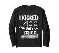 I Kicked 100 Days of School Soccer 100th Day Sport Niños Niños Manga Larga