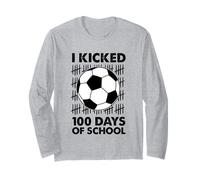 I Kicked 100 Days of School Soccer 100th Day Sport Niños Niños Manga Larga