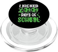 I Kicked 100 Days of School Soccer 100th Day Sport Niños Niños PopSockets PopGrip para MagSafe