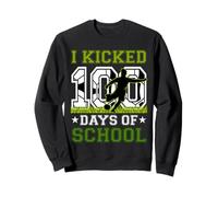 I Kicked 100 Days of School Soccer 100th Day Sport Niños Niños Sudadera