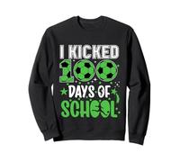 I Kicked 100 Days of School Soccer 100th Day Sport Niños Niños Sudadera