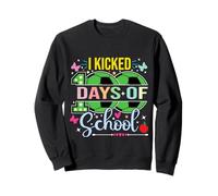 I Kicked 100 Days of School Soccer 100th Day Sport Niños Niños Sudadera