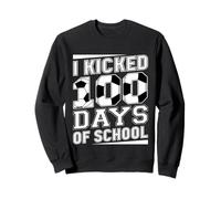 I Kicked 100 Days of School Soccer 100th Day Sport Niños Niños Sudadera