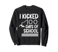 I Kicked 100 Days of School Soccer 100th Day Sport Niños Niños Sudadera