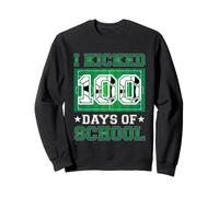 I Kicked 100 Days of School Soccer 100th Day Sport Niños Niños Sudadera