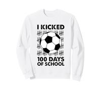 I Kicked 100 Days of School Soccer 100th Day Sport Niños Niños Sudadera