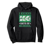 I Kicked 100 Days of School Soccer 100th Day Sport Niños Niños Sudadera con Capucha