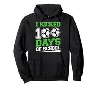 I Kicked 100 Days of School Soccer 100th Day Sport Niños Niños Sudadera con Capucha