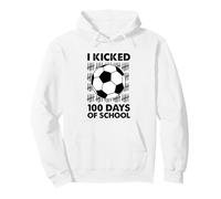 I Kicked 100 Days of School Soccer 100th Day Sport Niños Niños Sudadera con Capucha