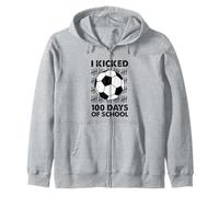 I Kicked 100 Days of School Soccer 100th Day Sport Niños Niños Sudadera con Capucha