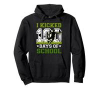 I Kicked 100 Days of School Soccer 100th Day Sport Niños Niños Sudadera con Capucha