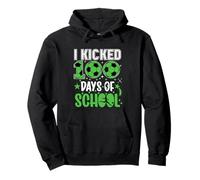 I Kicked 100 Days of School Soccer 100th Day Sport Niños Niños Sudadera con Capucha