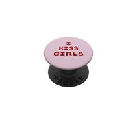 I Kiss Girls, tipografía roja atrevida, sáfica, Queer, LGBTQ Pride PopSockets PopGrip Adhesivo