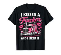 I Kissed A Trucker Funny Truck Driver Esposa Novia Mujeres Camiseta