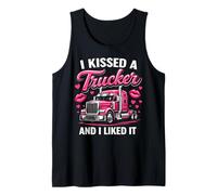 I Kissed A Trucker Funny Truck Driver Esposa Novia Mujeres Camiseta sin Mangas