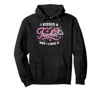 I Kissed A Trucker Funny Truck Driver Esposa Novia Mujeres Sudadera con Capucha