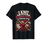 I Knit Artista de Fibra tejedora Divertida tejiendo Camiseta gráfica económica