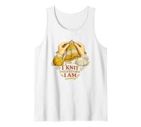 I Knit Therefore I Am Funny Knitting Filosofía Camiseta sin Mangas