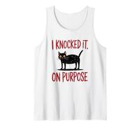 I Knocked It On Purpose Funny Cat Humor T-Shirt Camiseta sin Mangas
