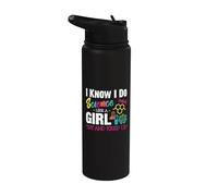 I Know I Do Science Like A Girl Try and Keep Up - Scientist Stainless Steel Insulated Water Bottle