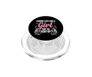 I Know I Lift Like a Girl Gym Fitness Cita Entrenamiento con Mancuernas PopSockets PopGrip para MagSafe