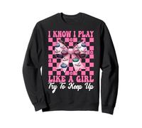 I Know I Play Like A Girl Curling Stone Player Coqueta Bow Sudadera