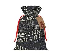 I Know The Plans Have You Declares Lord Christmas Bolsas de regalo con cordón, bolsas de dulces de Navidad reutilizables para regalos, fiesta de Navidad, vacaciones