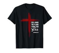 I Know The Plans I Have For You Christian Cross Bible Versículo Camiseta