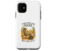 I Know Your Lane Sucks But Stay In It Funny Skeleton Western Carcasa para iPhone 11