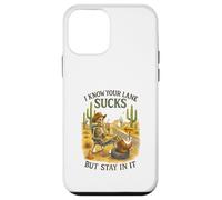 I Know Your Lane Sucks But Stay In It Funny Skeleton Western Carcasa para iPhone 12 Mini