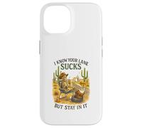 I Know Your Lane Sucks But Stay In It Funny Skeleton Western Carcasa para iPhone 14