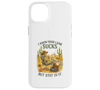 I Know Your Lane Sucks But Stay In It Funny Skeleton Western Carcasa para iPhone 14 Plus