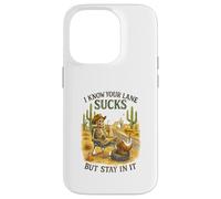 I Know Your Lane Sucks But Stay In It Funny Skeleton Western Carcasa para iPhone 14 Pro