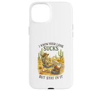 I Know Your Lane Sucks But Stay In It Funny Skeleton Western Carcasa para iPhone 15 Plus