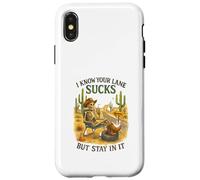 I Know Your Lane Sucks But Stay In It Funny Skeleton Western Carcasa para iPhone X/XS