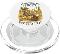 I Know Your Lane Sucks But Stay In It Funny Skeleton Western PopSockets PopGrip para MagSafe