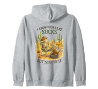 I Know Your Lane Sucks But Stay In It Funny Skeleton Western Sudadera con Capucha