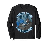 I Know Your Password Hacker Ordenador Manga Larga
