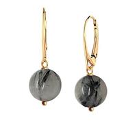 I.L.U.S Pendientes de piedras preciosas para mujer, plata 925, chapados en oro amarillo de 18 quilates, piedra natural, bola de cristal, colgante de oro, joyas de regalo para mujeres, pendientes de