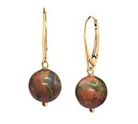 I.L.U.S Pendientes de piedras preciosas para mujer, plata 925, chapados en oro amarillo de 18 quilates, piedra natural, bola de cristal, colgante de oro, joyas de regalo para mujeres, pendientes de