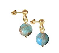 I.L.U.S Pendientes de piedras preciosas para mujer, plata 925, chapados en oro natural, cristal natural, pendientes de piedras preciosas, pendientes de piedra natural, regalos para mujeres, hechos a