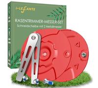 i-LEFANTE Juego de cuchillas de metal para desbrozadora Einhell con batería, compatible con Gardol & Gartenmeister, incluye disco de corte y material de montaje, para cortacésped Einhell
