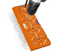 i-LEFANTE Plantilla de perforación con nivel de burbuja y regla, herramienta de precisión multifuncional para enchufes, caja empotrada e instalación eléctrica en paneles de yeso (naranja)