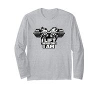 I Lift Therefore I Am Funny Halterofía Manga Larga