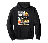 I Light Fires and Make Beer Disappear Drinking Camping Gift Sudadera con Capucha